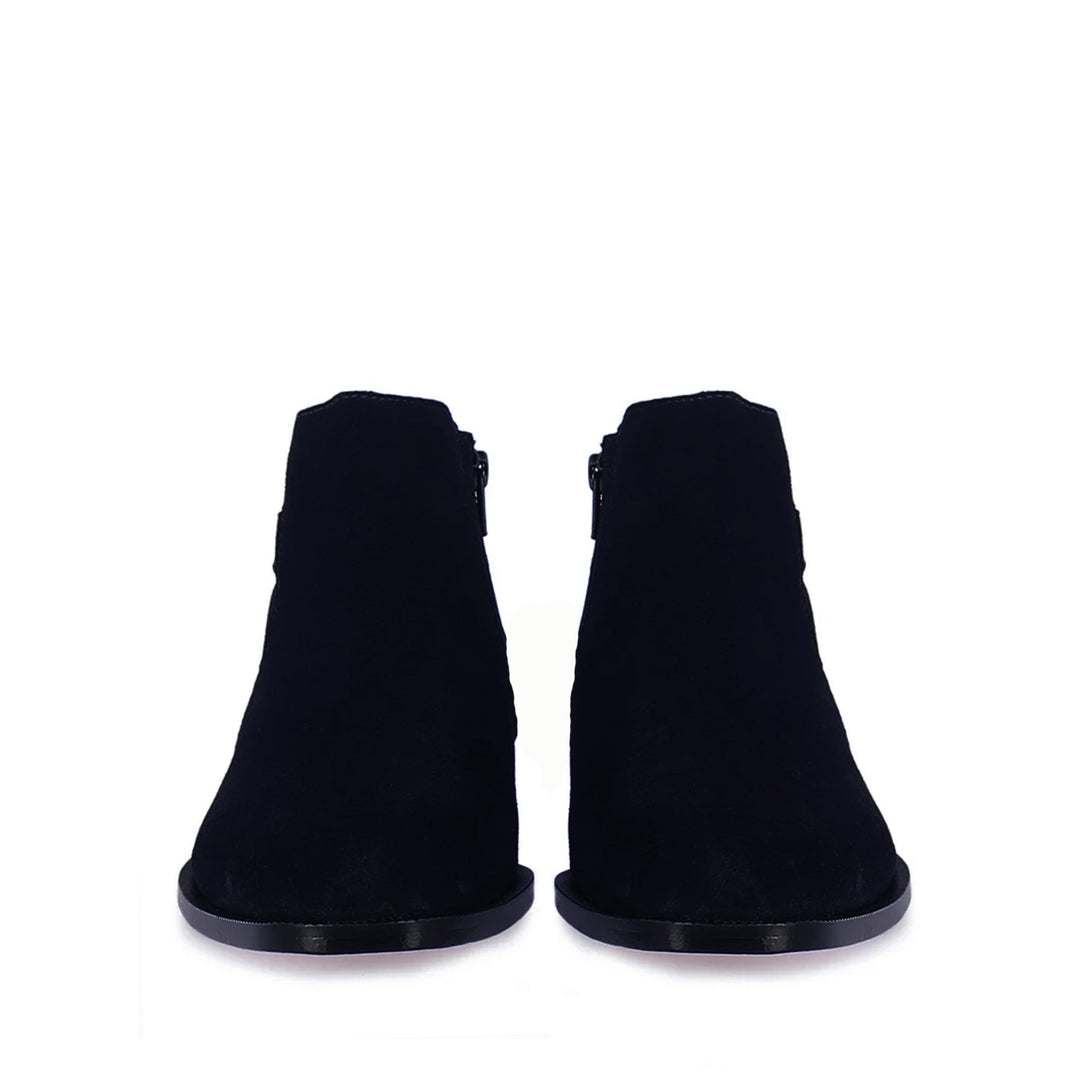 Saint Moreno Navy Suede Leather Ankle Boots