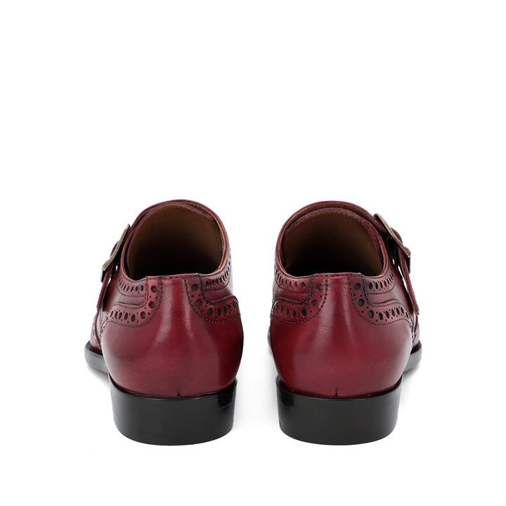 Saint Gerardo Burgundy Leather Single Monk Strap Brogues