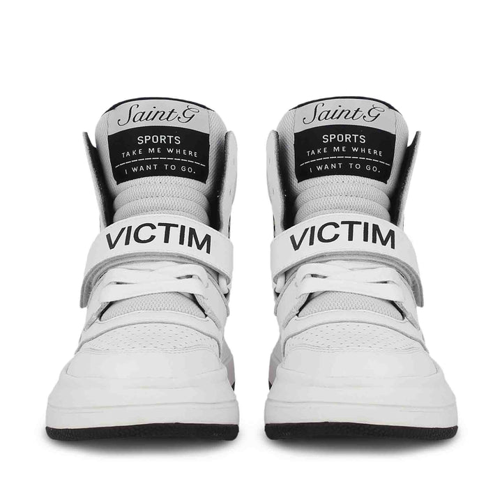 Saint Venetia White Pony Hair Print Leather Sneakers