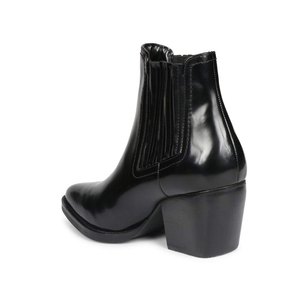 Saint Eleanor Black Patent Leather Chelsea Boots - SaintG India