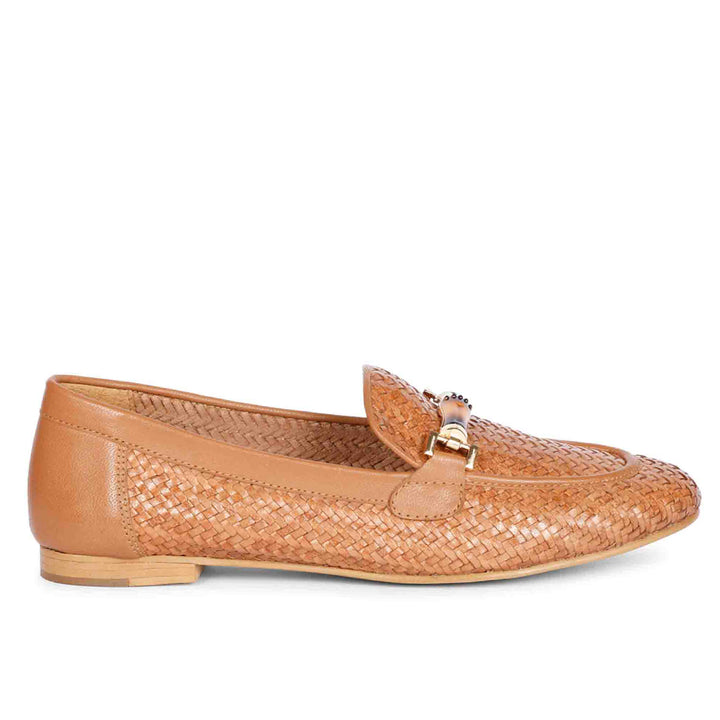 Saint Marisa Cuoio Woven Moccasins