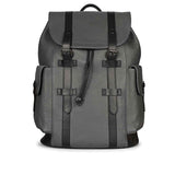 Capri Grey Leather Oversized Structured Backpacks