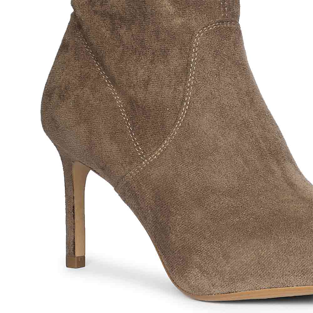 Saint Marvella Taupe Stretch Suede Ankle Boots