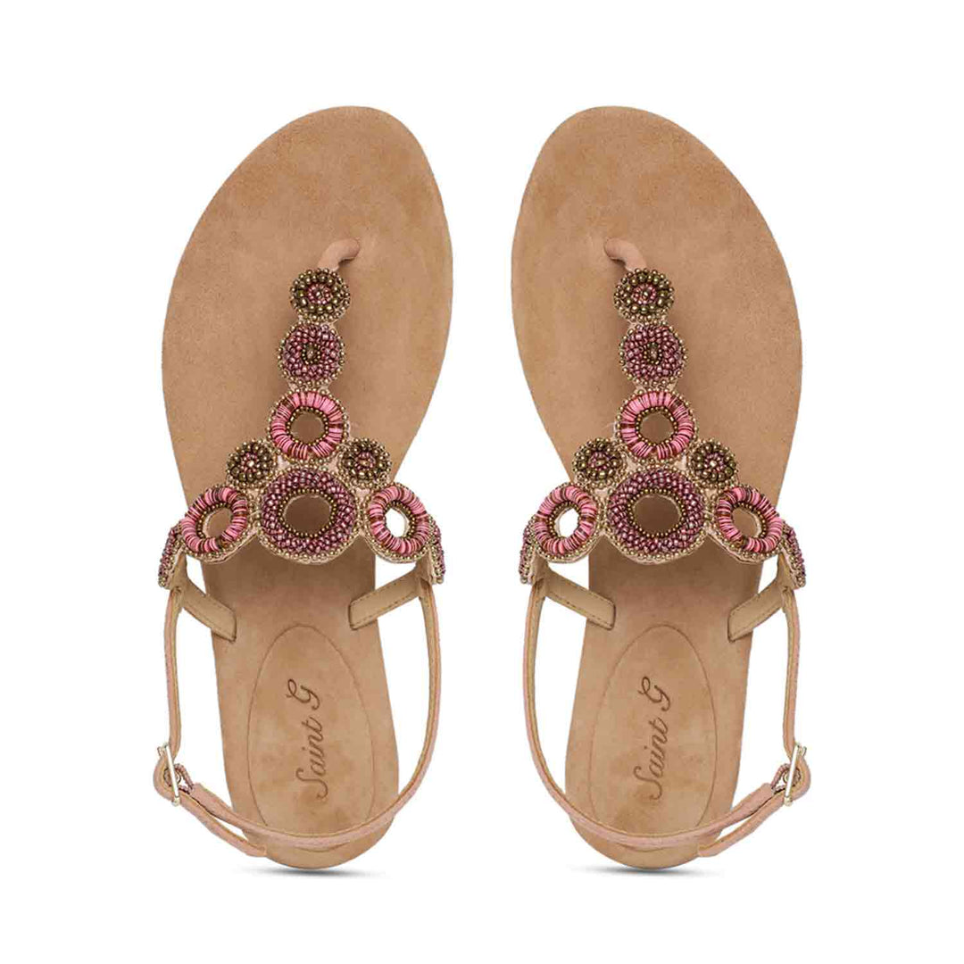 Saint Chiara Nude Leather Flats