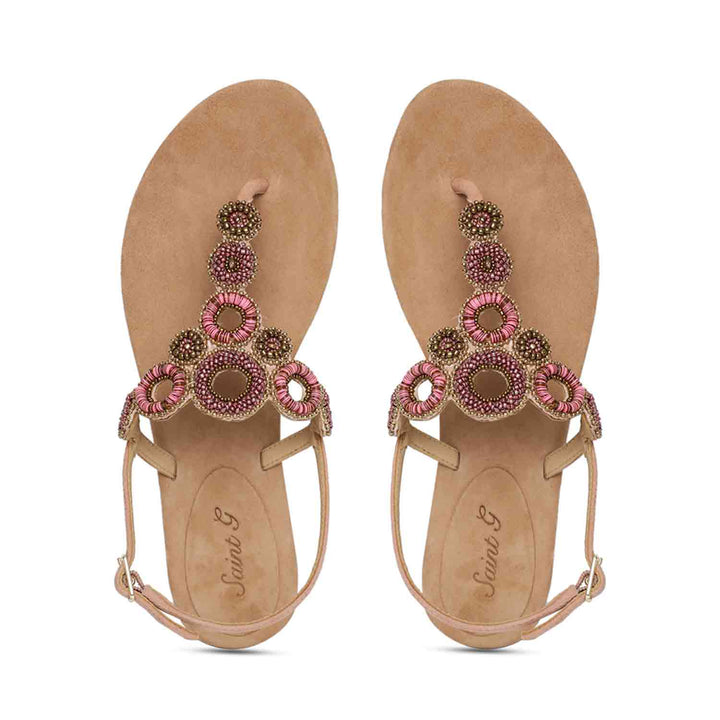 Saint Chiara Nude Leather Flats