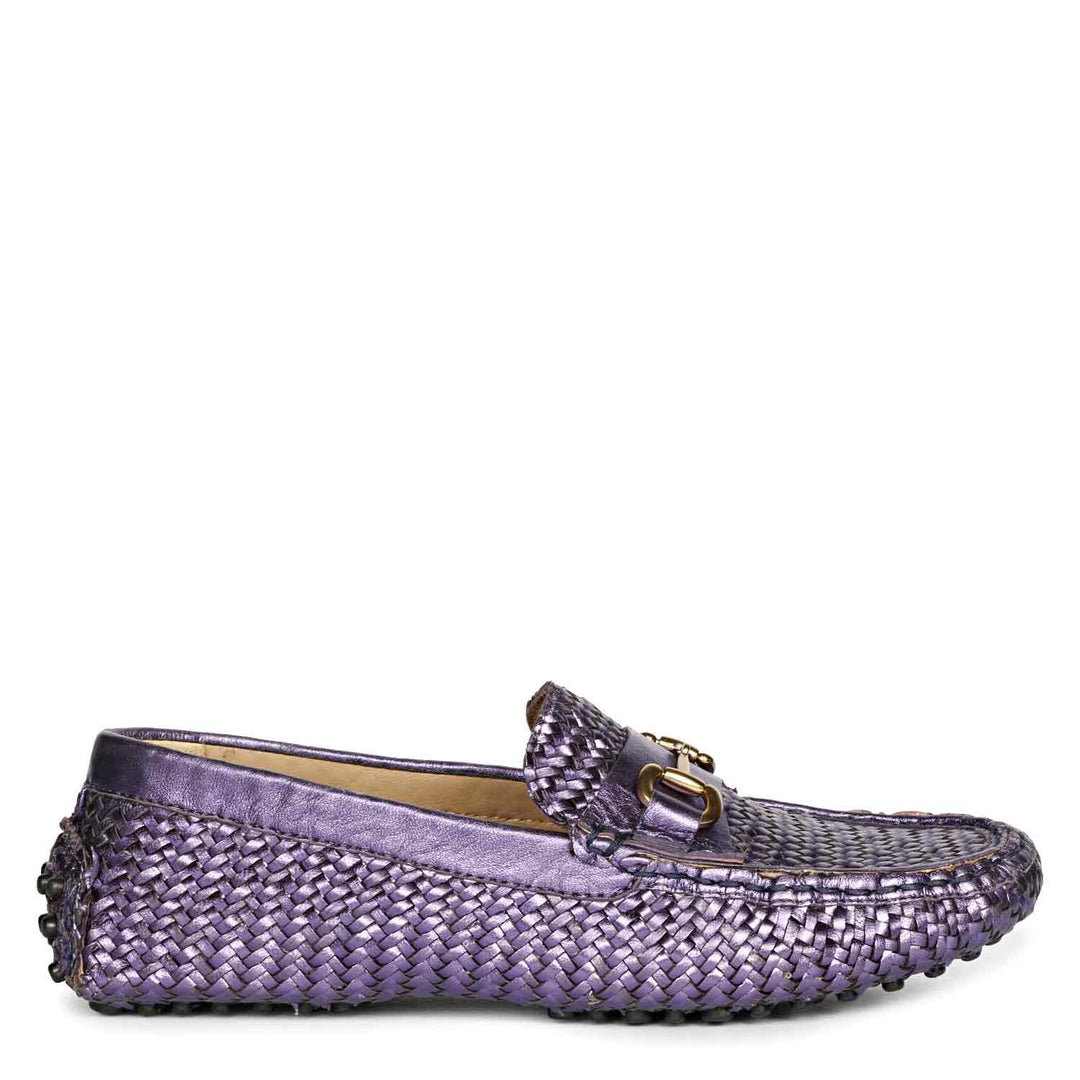 Saint Lucy Purple Woven Leather Loafers Saint Lucy Purple Woven Leather Loafers