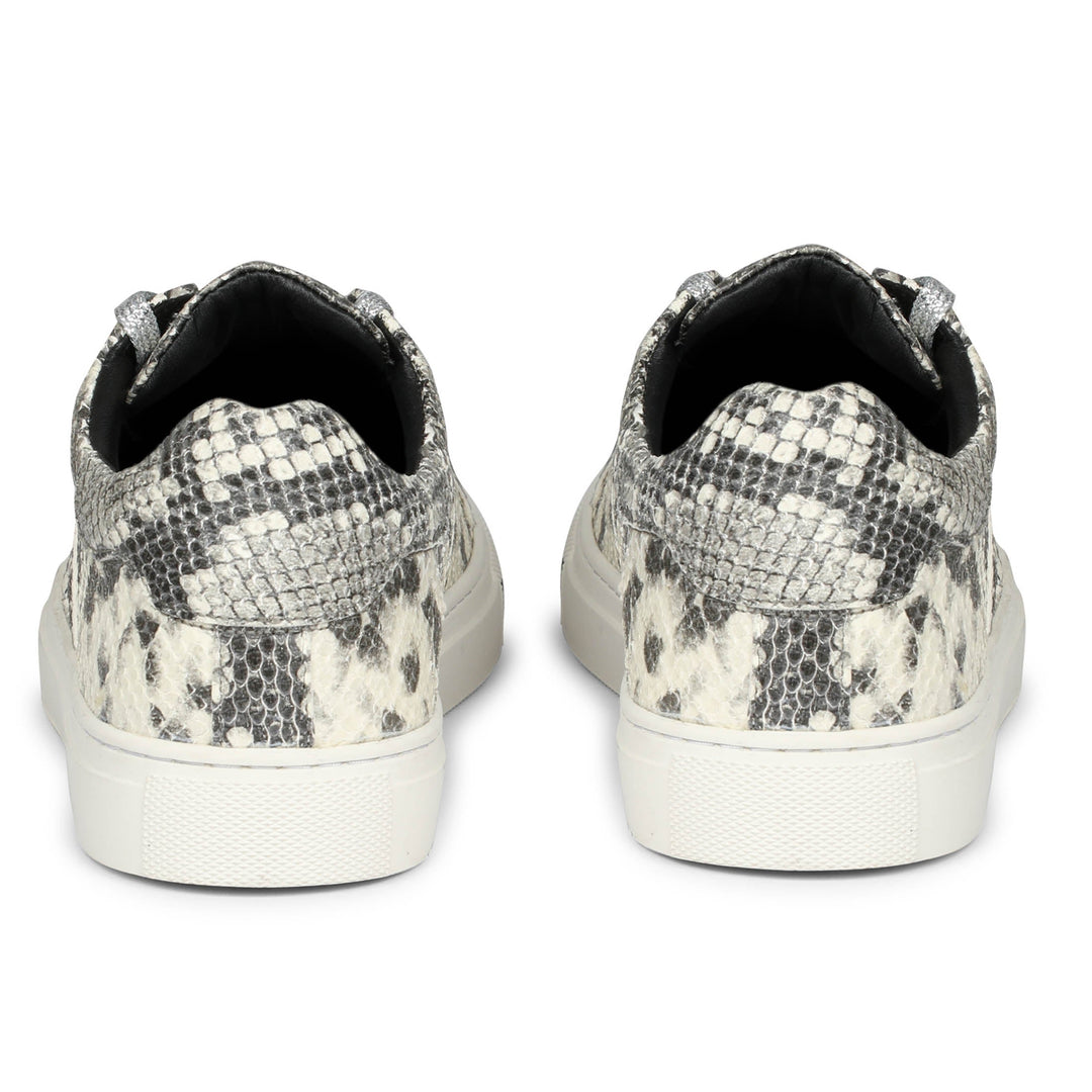 Grey Python Print Leather Sneakers - SaintG