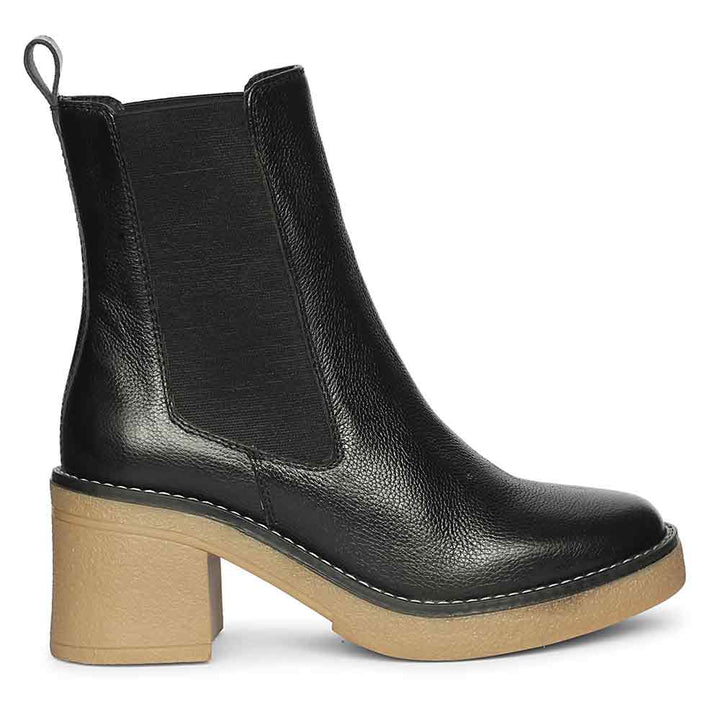 Saint Betsy Black Leather High Ankle Boots