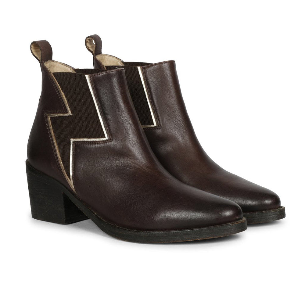 Saint Melissa Brown Leather Ankle Boot - SaintG India