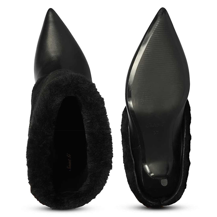 Women’s Fur Cuff Leather Boots