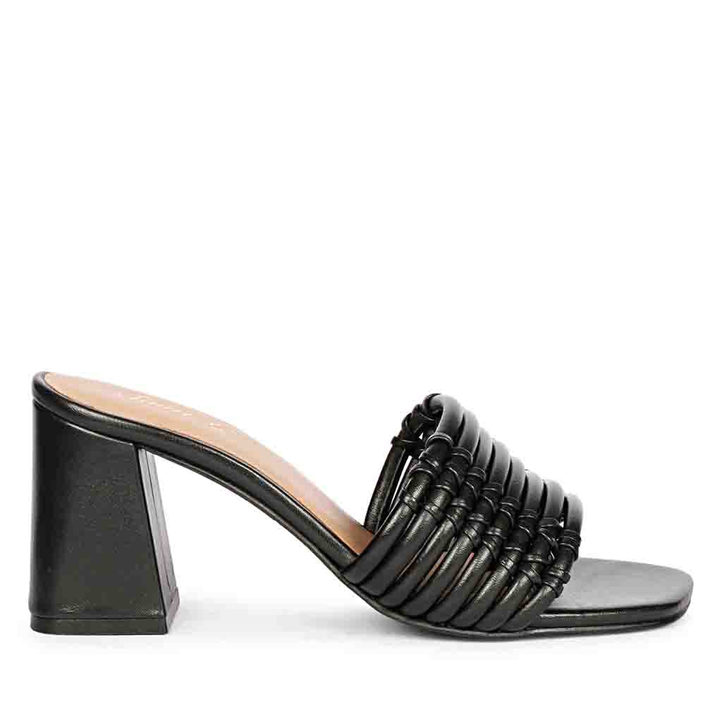 Versatile Strappy Black Heels - Saint Bethany - Elevate your look effortlessly