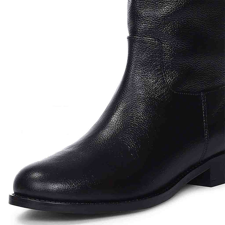 Saint Martina Black Leather Calf Boots - SaintG