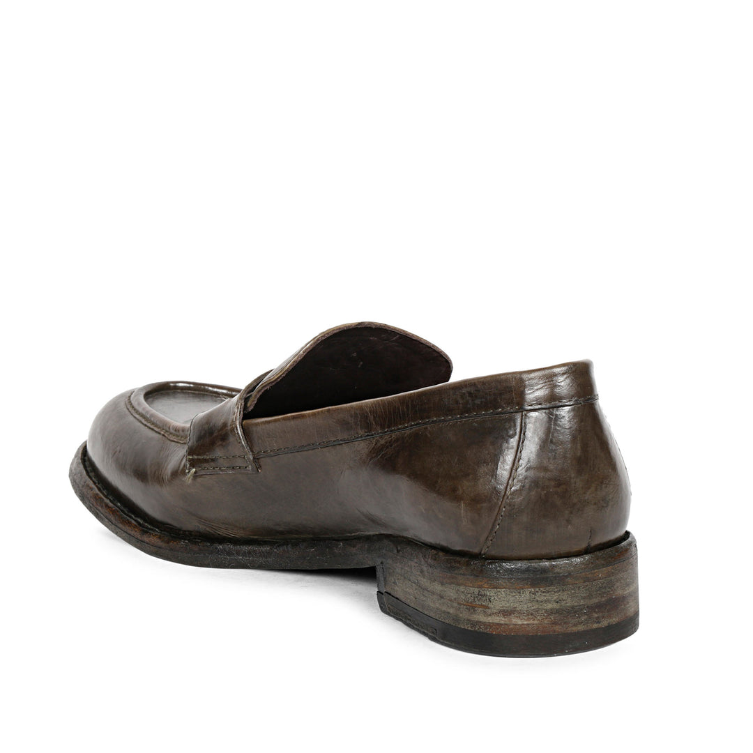 Saint Micola Khaki Leather Moccasins