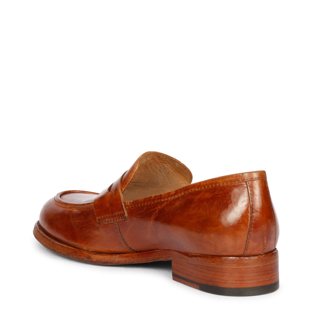 Saint Micola Cognac Leather Moccasins