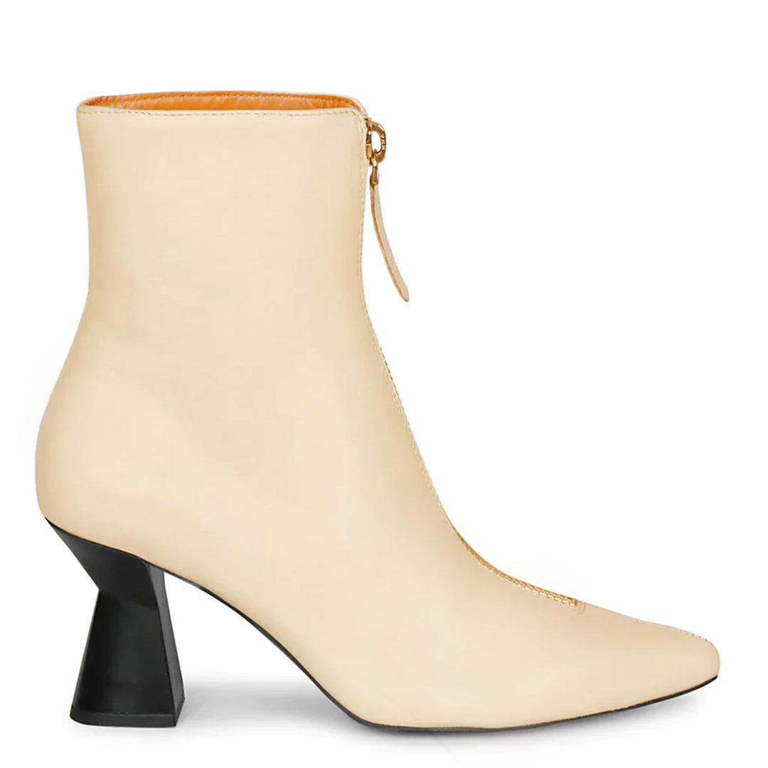 Saint Ashley Rust Leather Gold Horsebit Décor Back Zip Boots