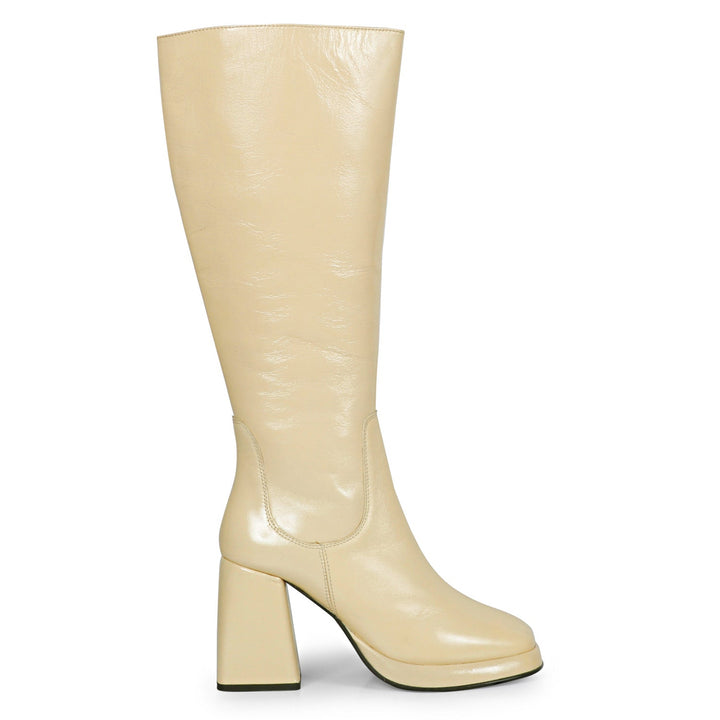 Saint Jolène Off White Harrod Patent Leather Long Boots