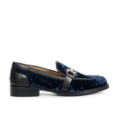 Saint Cinzia Blue Velvet Moccasins