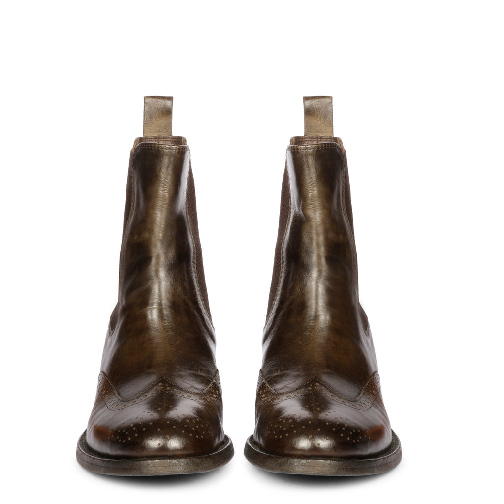Saint Santina Khaki Leather Ankle Boots – SaintG USA