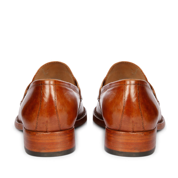 Saint Micola Cognac Leather Washed Moccasins