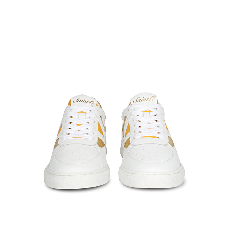 Saint Felix White & Yellow Leather Sneakers