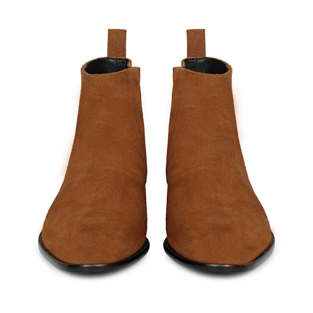 Saint Alfie Tan Suede Leather Handcrafted Chelsea Boots