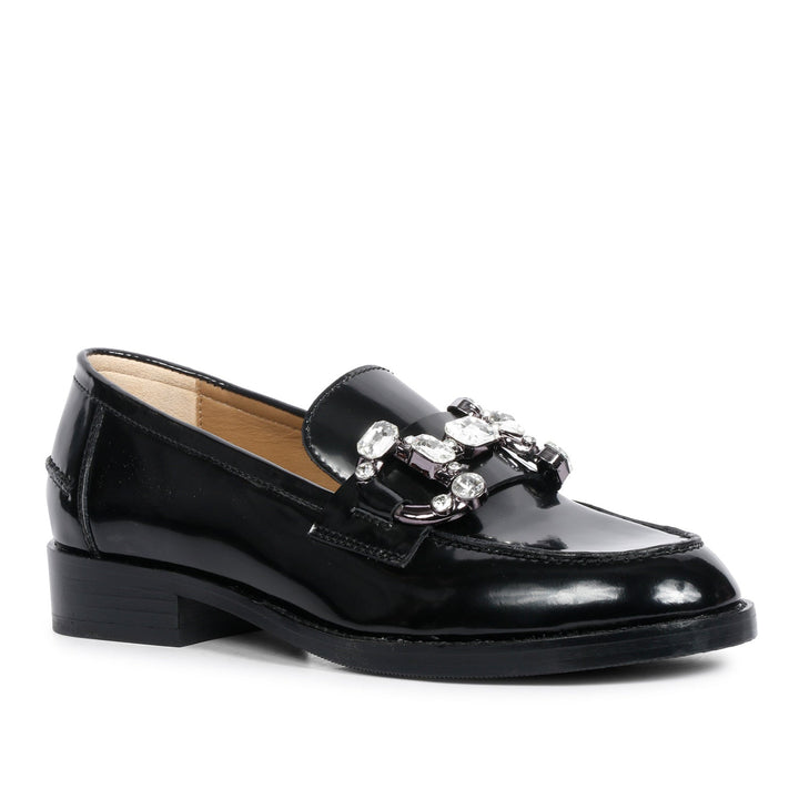 Saint Livia Black Leather Moccasins