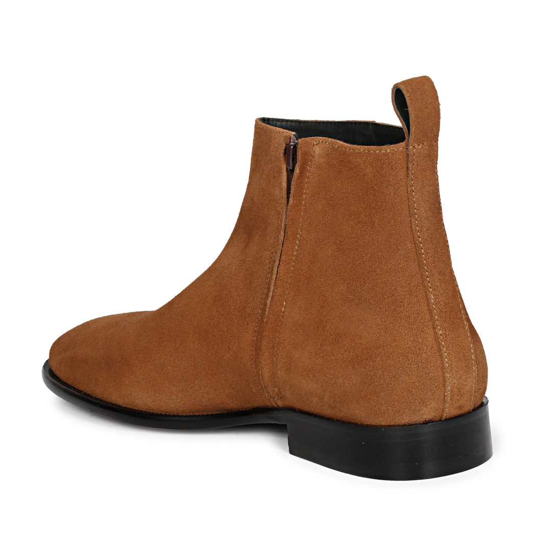 Saint Alfie Tan Suede Leather Handcrafted Chelsea Boots