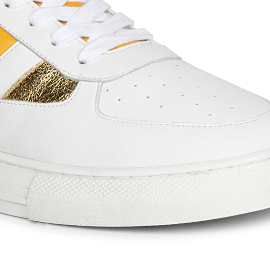 Felix White & Yellow Leather Sneakers