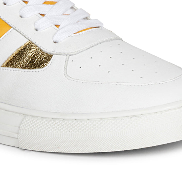 Felix White & Yellow Leather Sneakers