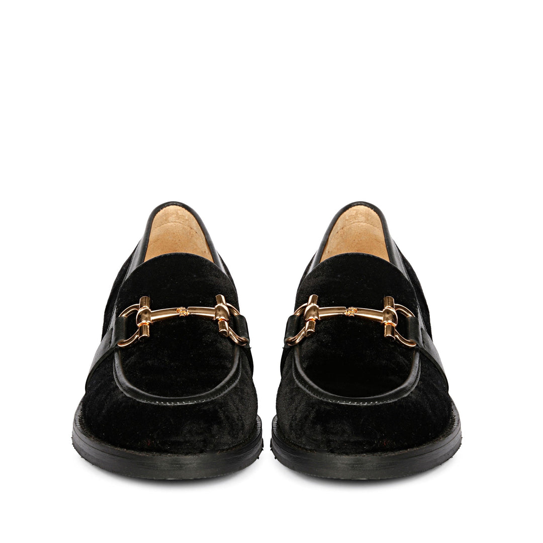 Saint Cinzia Black Velvet Moccasins