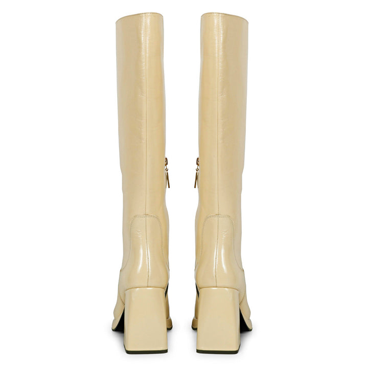 Saint Jolène Off White Harrod Patent Leather Long Boots