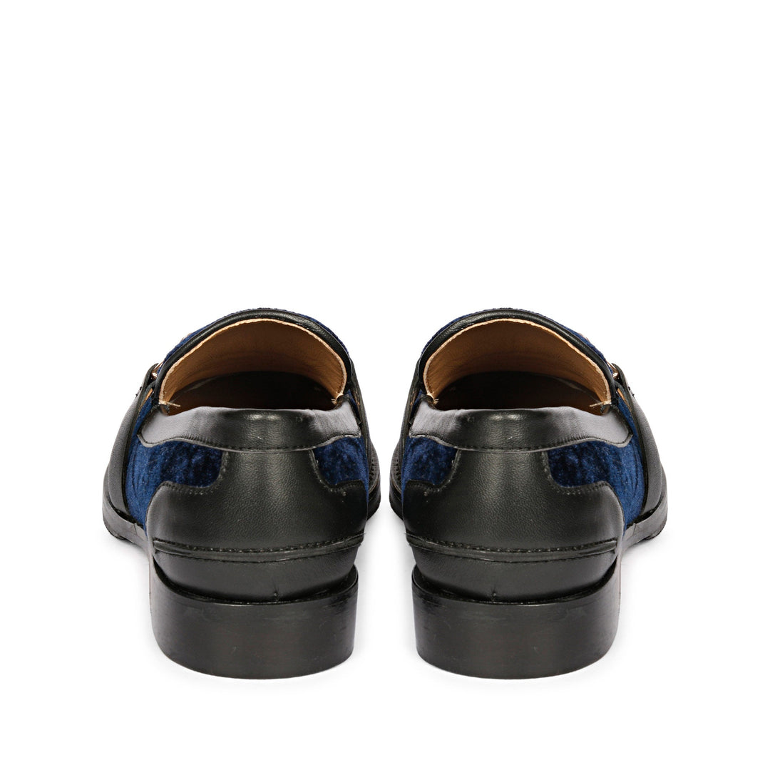 Saint Cinzia Blue Velvet Moccasins