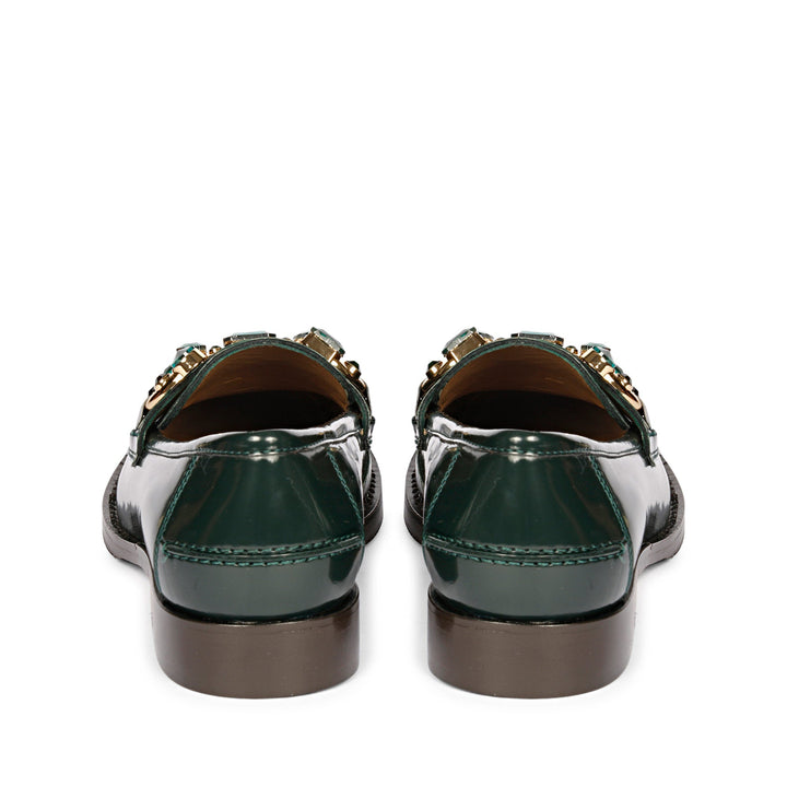 Saint Livia Green Leather Moccasins