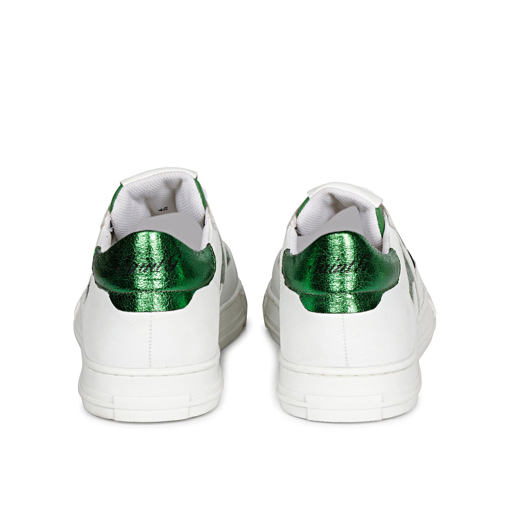 Saint Elliot White & Green Leather Handcrafted Sneakers