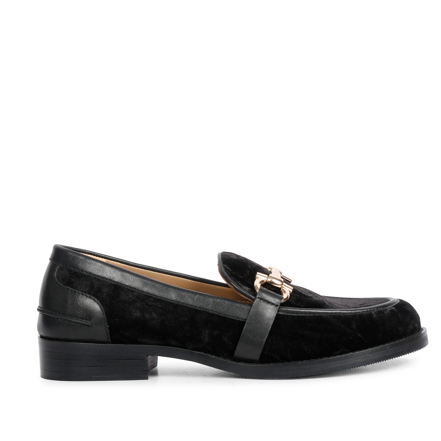 Fashion womens black loafer mules