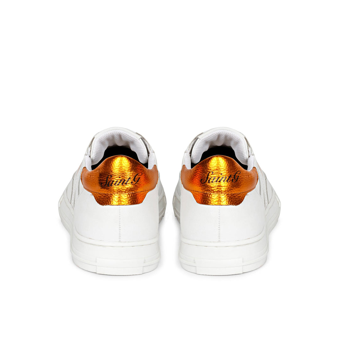 Saint Arlo White & Orange Leather Sneakers