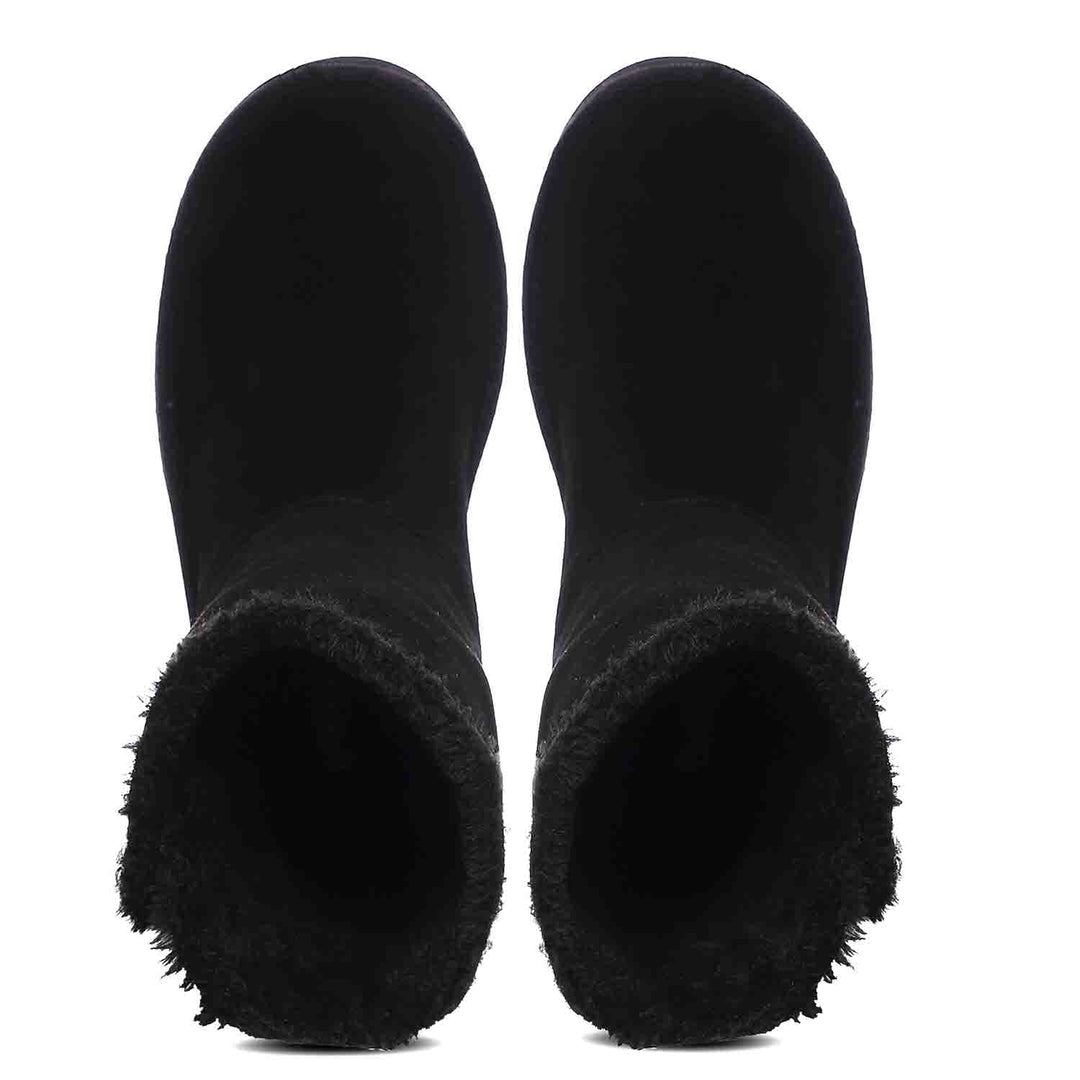Black Suede Leather Casual Boots