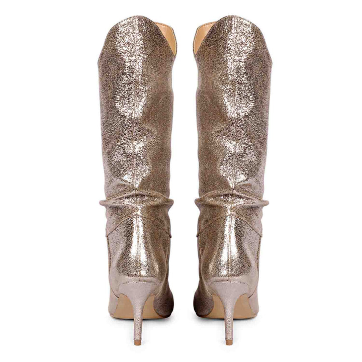 Versatile Saint Nayeli Silver Metallic Boots - Perfect for Casual and Dressy Occasions