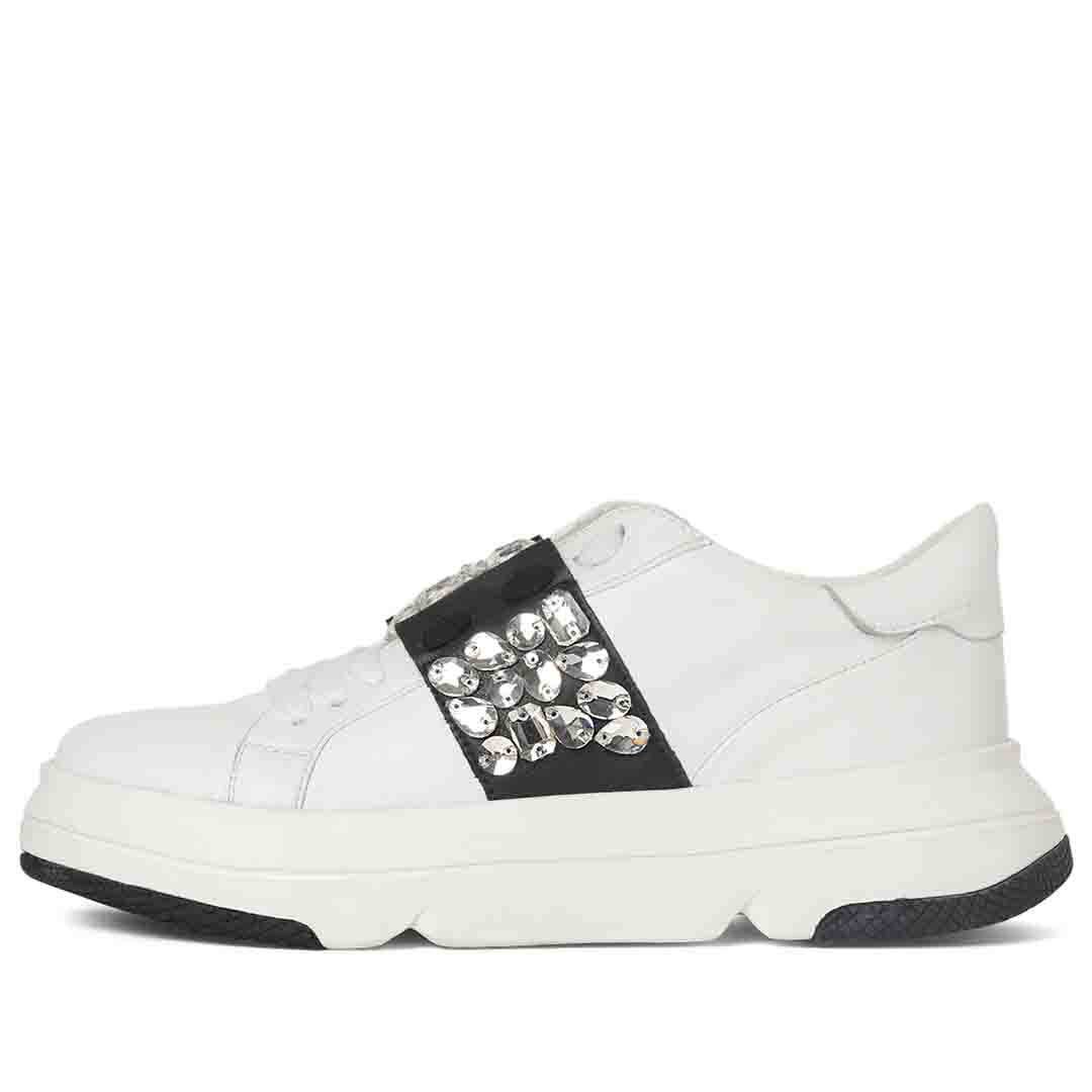 Saint Aifric Crystal White Leather Sneakers