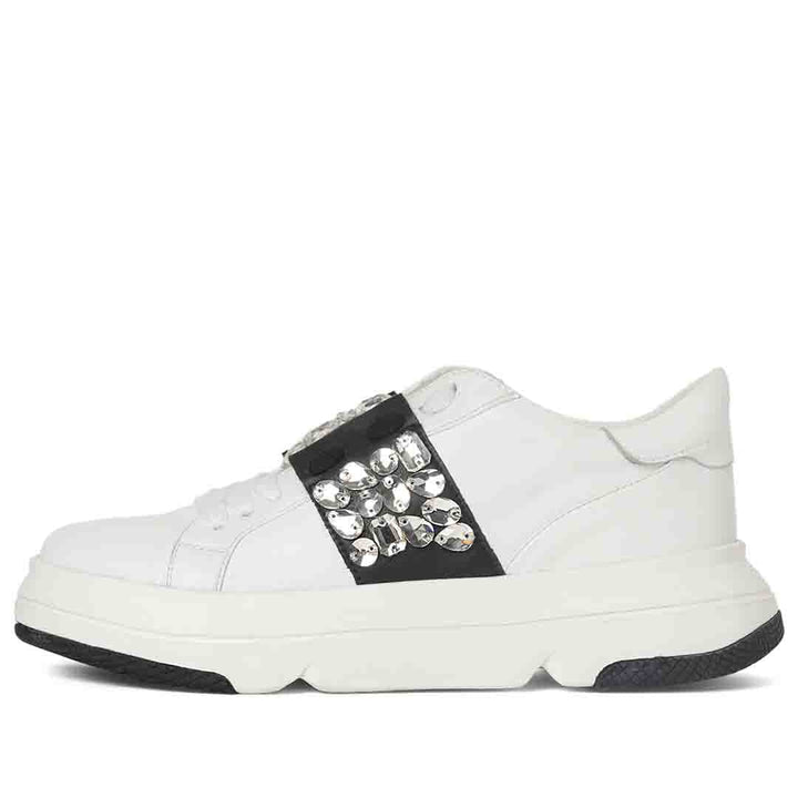 Saint Aifric Crystal White Leather Sneakers