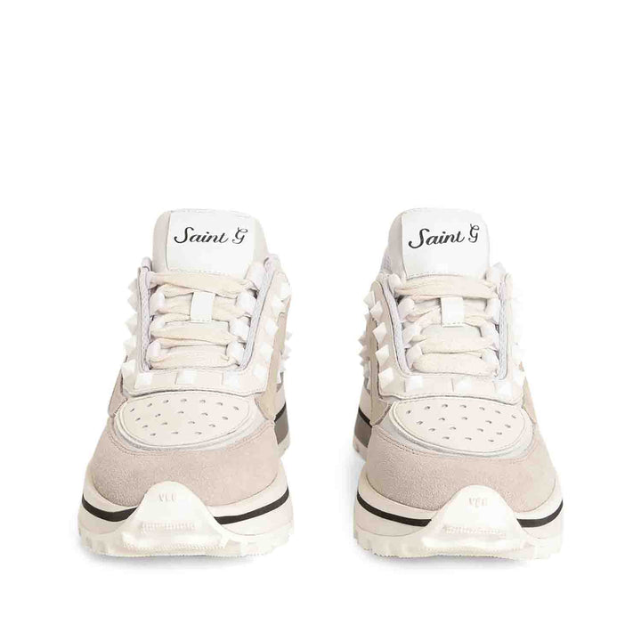 Saint Fallon White Leather Sneakers