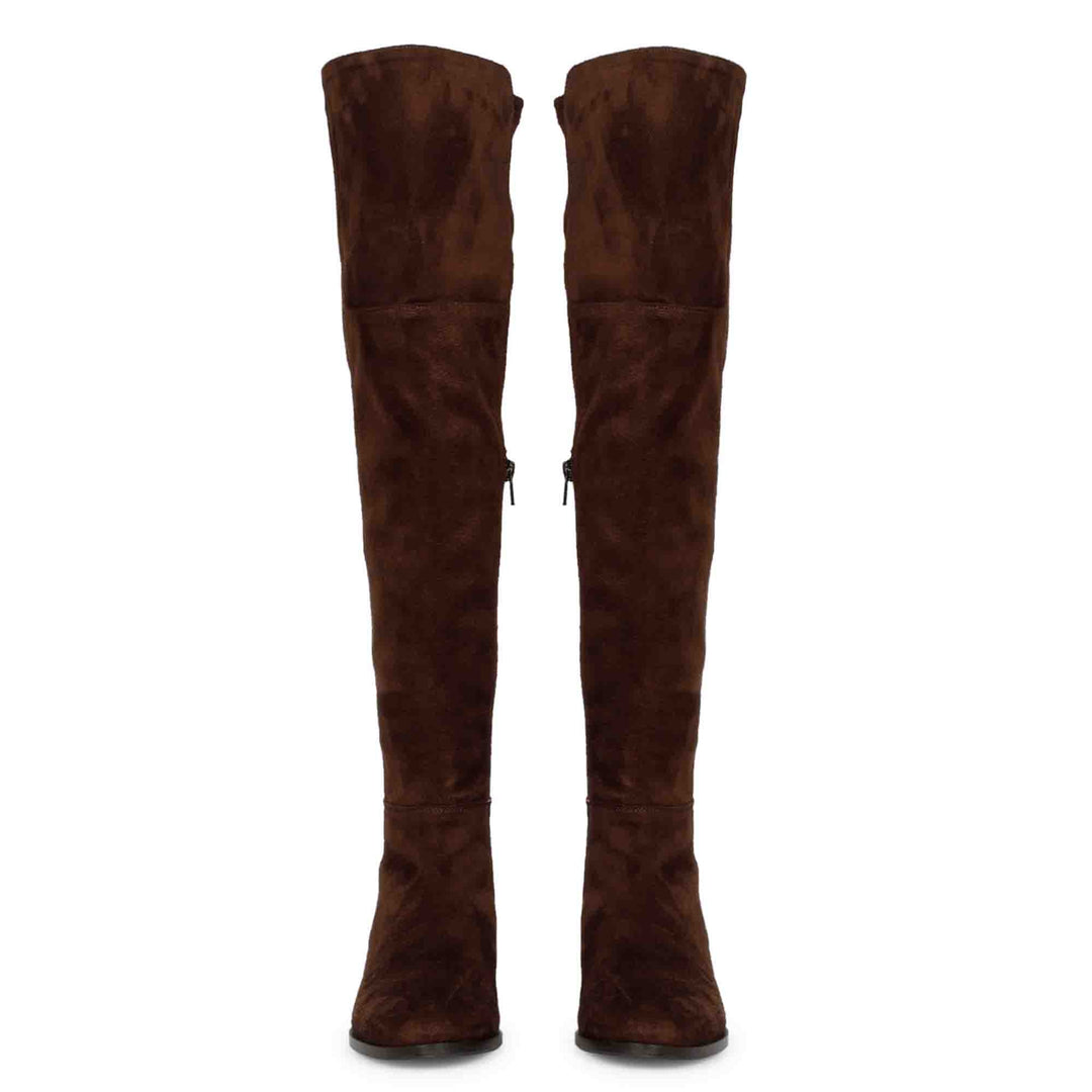 Saint Isabella Brown Strech Suede above the knee boots