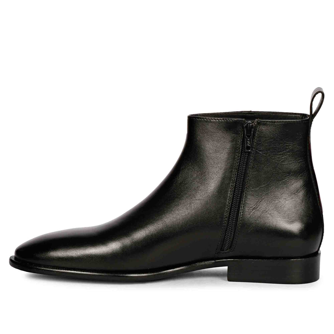 Saint Theo Black Leather Handcrafted Chelsea Boots