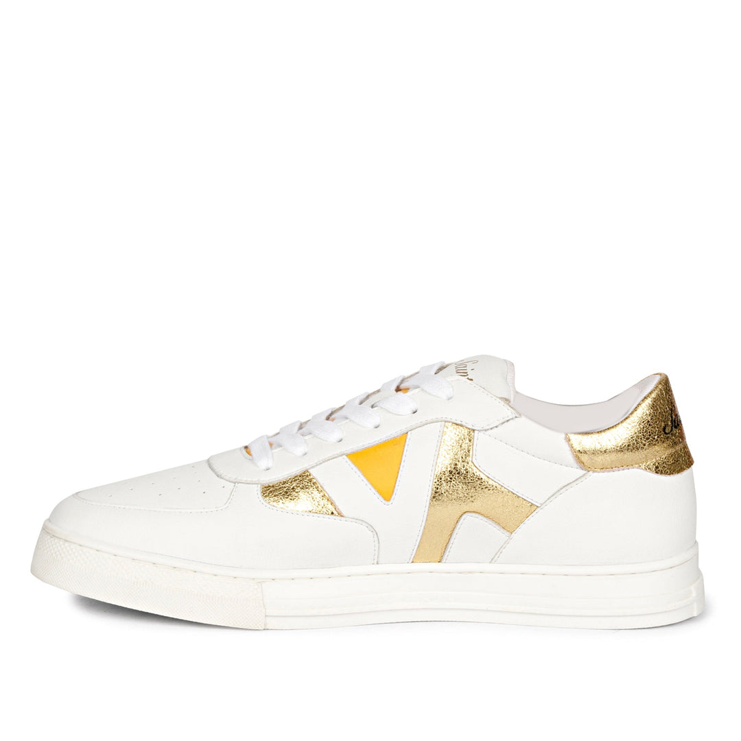 Felix White & Yellow Leather Sneakers