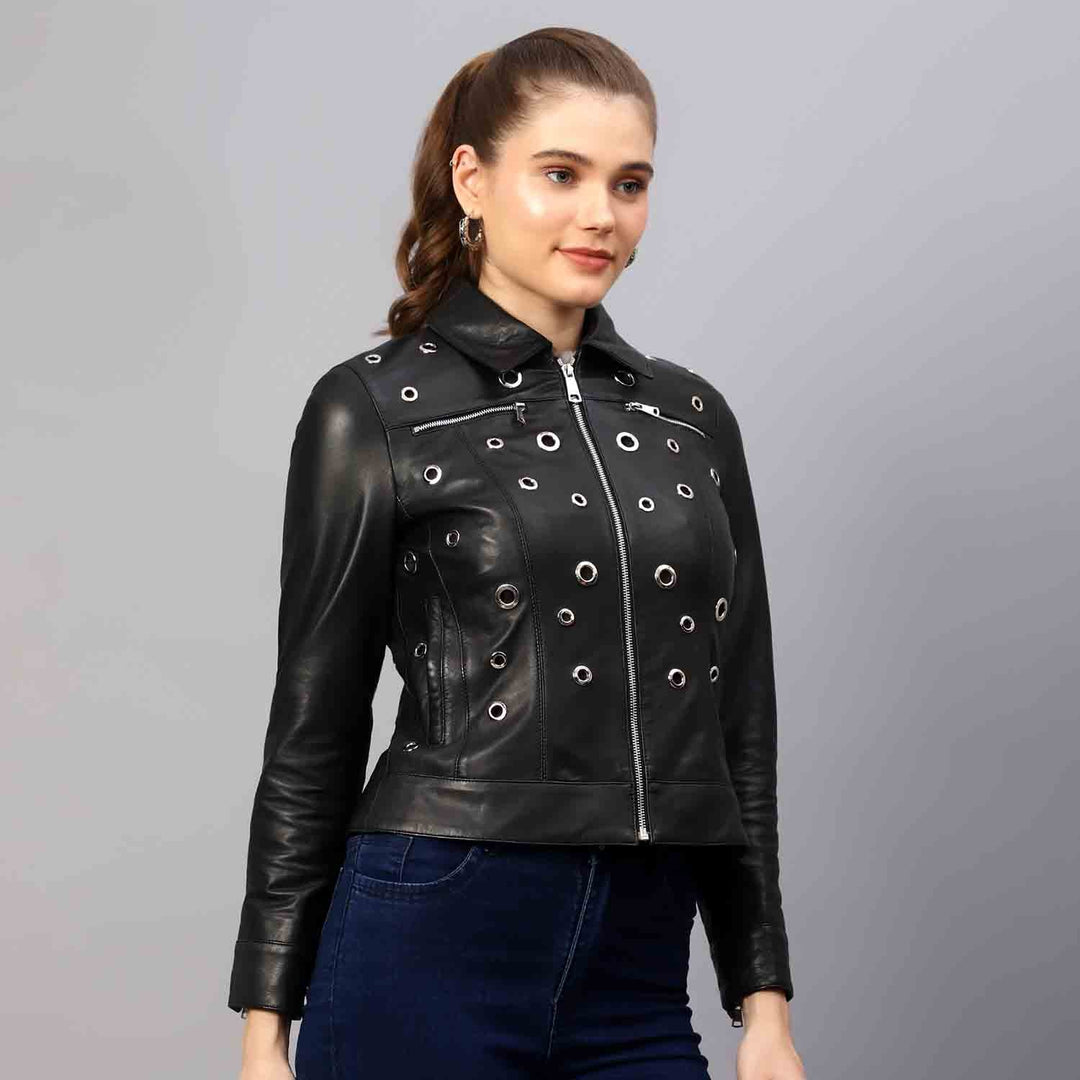Saint Bryony Women Black Leather jacket M Saint Bryony Women Black Leather jacket M