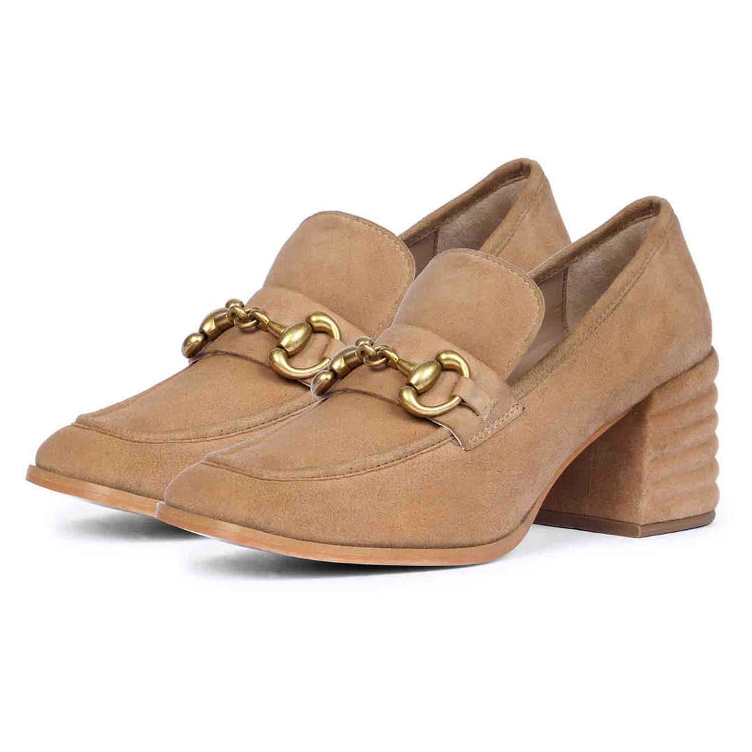 Saint Vera Beige Sued Leather Handcrafted Shoes (Copy)