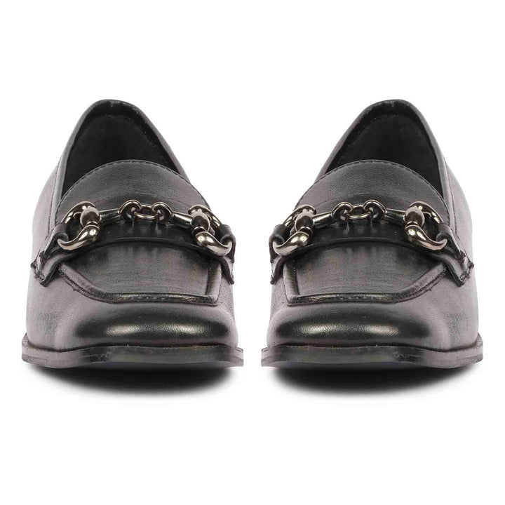 Saint Abelia Black Handcrafted Leather Moccasin