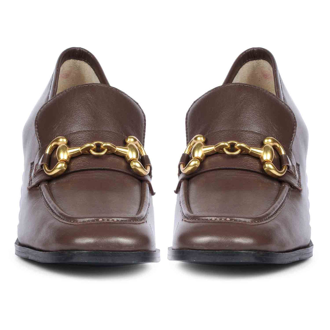 Saint Isha coffee handcrafted leather moccasin