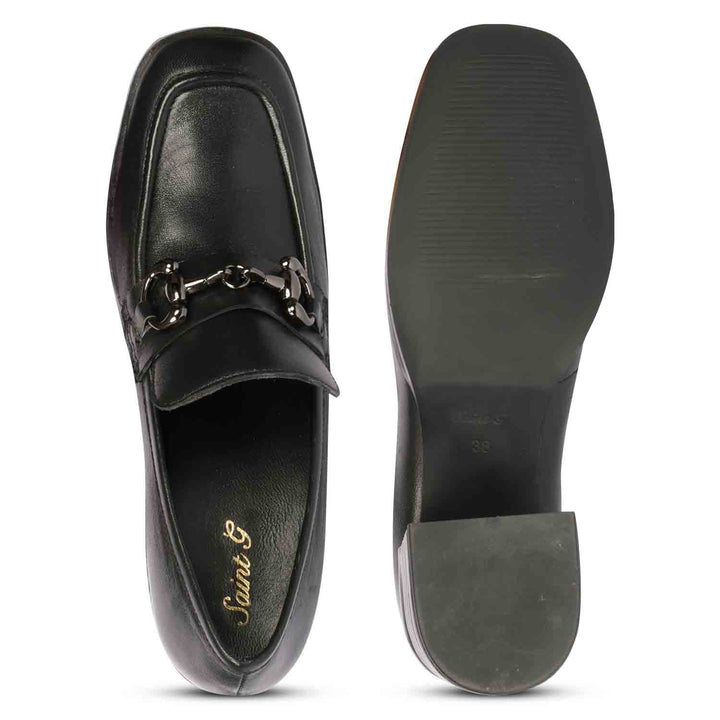 Saint Isha Black Handcrafted Leather Moccasin