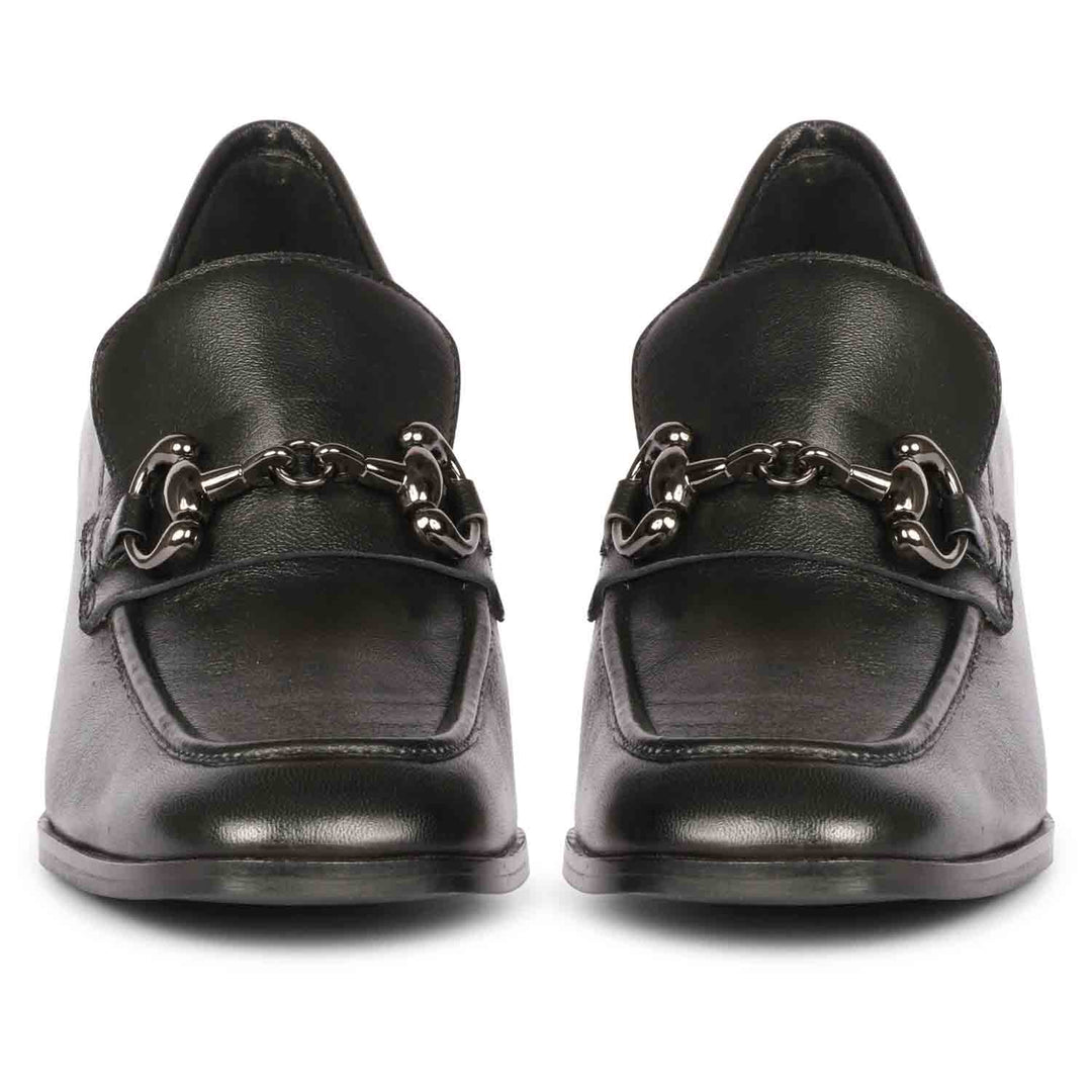 Saint Isha Black Handcrafted Leather Moccasin